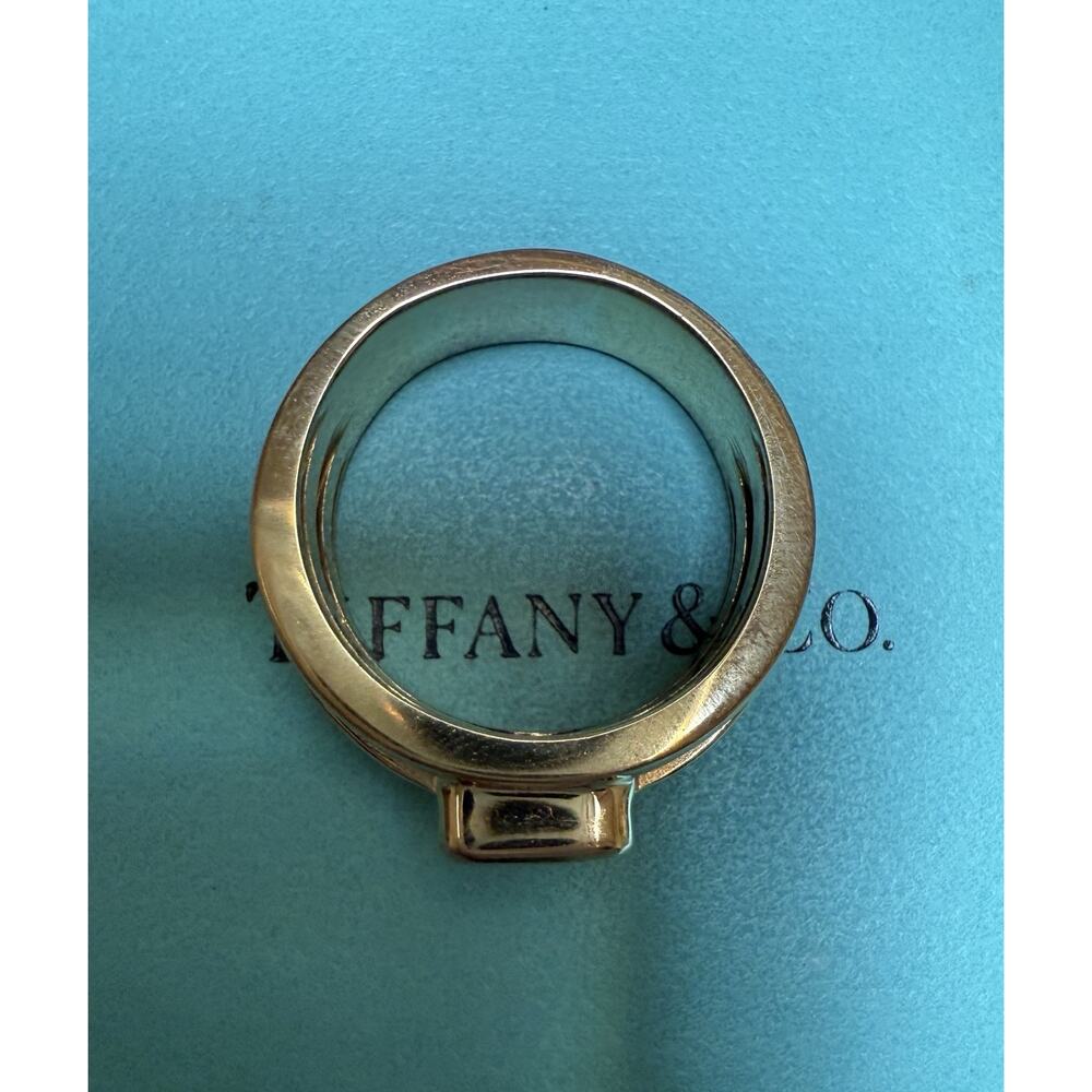 Tiffany & Co. 18k Gold 8mm Sparkle Green Gemstone Peridot Band Wide Ring 12.3g - Picture 8 of 16